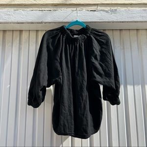 Hansel From Basel black cotton long sleeve raglan sleeve blouse